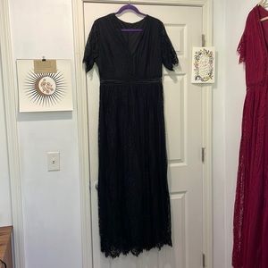 Black lace maxi dress